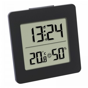Termo-Higrômetro com Relógio PRETO Incoterm