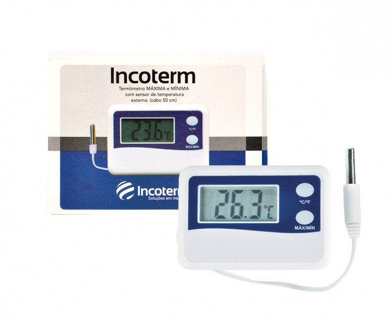 Termômetro Digital com Máxima e Mínima com Cabo de 50 cm Incoterm 1