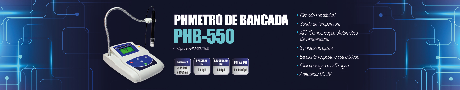  PHMETRO DE BANCADA DIGITAL PHB-550 INCOTERM 