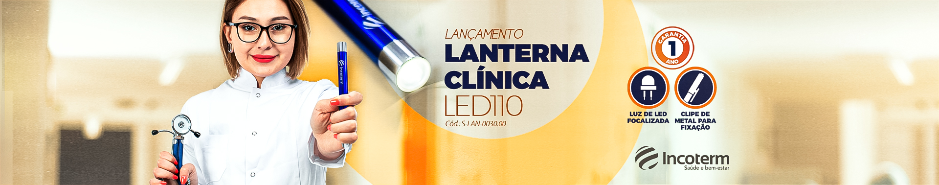 LANTERNA CLÍNICA LED 110 INCOTERM 