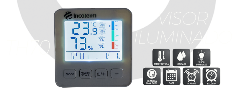 TERMO-HIGRÔMETRO DIGITAL INCOTERM TH70 | barra de detalhes