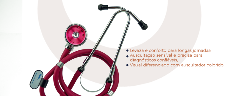 Estetoscópio Rappaport Rainbow Bordô ER100 Incoterm | barra de detalhes