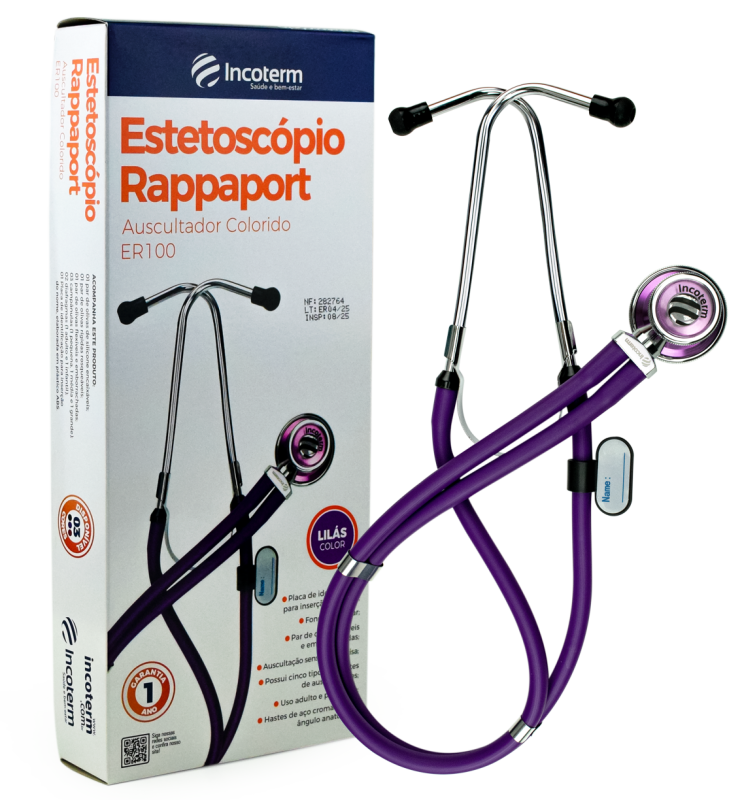 Estetoscópio Rappaport Rainbow Lilás ER100 Incoterm | imagem 2