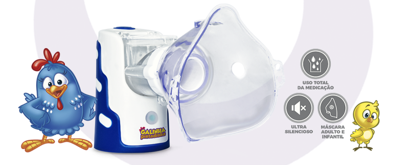 Inalador/ Nebulizador Mesh Portátil NB1100 GALINHA PINTADINHA | barra de detalhes