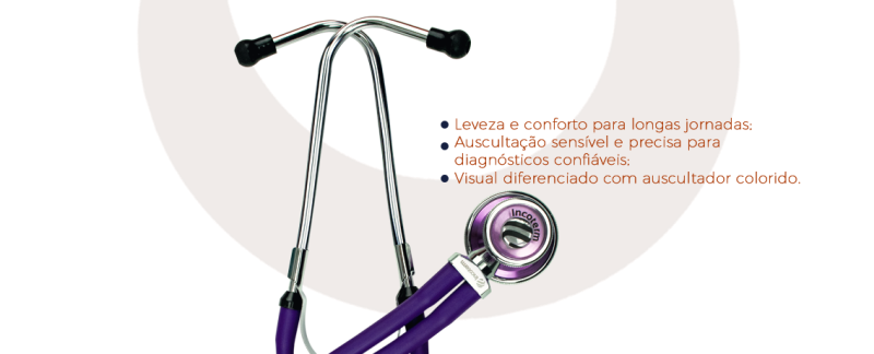 Estetoscópio Rappaport Rainbow Lilás ER100 Incoterm | barra de detalhes