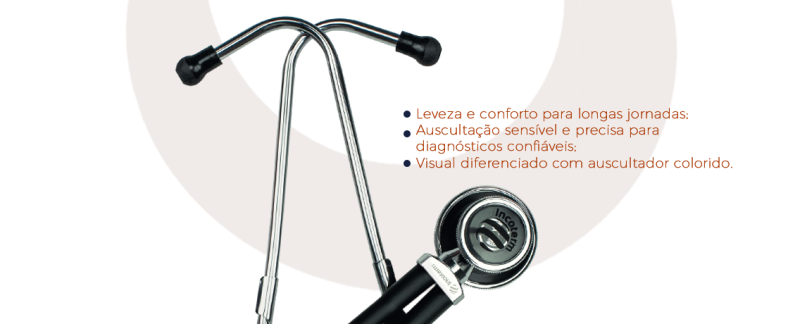 Estetoscópio Rappaport Rainbow Preto ER100 Incoterm | barra de detalhes