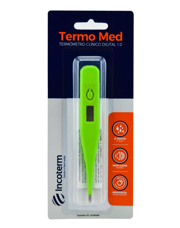 Termômetro Clínico Digital Verde TermoMed Incoterm 1