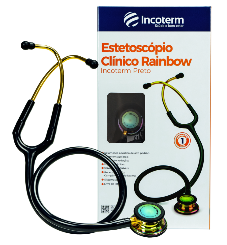 Estetoscópio Clínico Incoterm Rainbow Preto | imagem 2