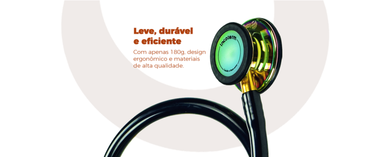 Estetoscópio Clínico Incoterm Rainbow Preto | barra de detalhes