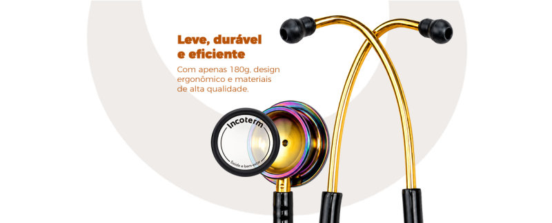Estetoscópio Clínico Incoterm Rainbow Preto | barra de detalhes