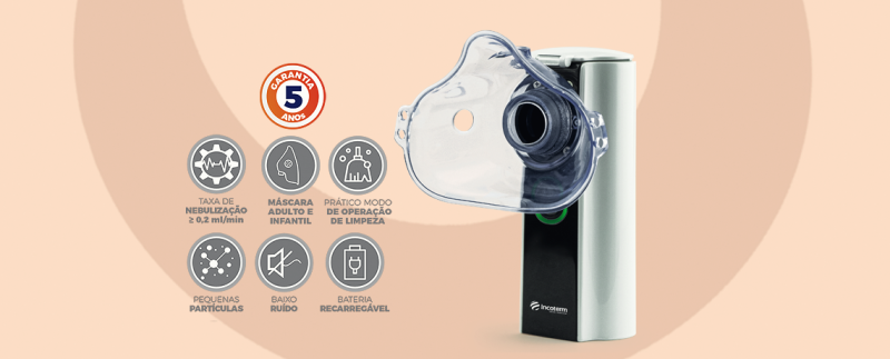 INALADOR/ NEBULIZADOR PORTÁTIL ULTRASSÔNICO LT-N400 MESH INCOTERM | barra de detalhes